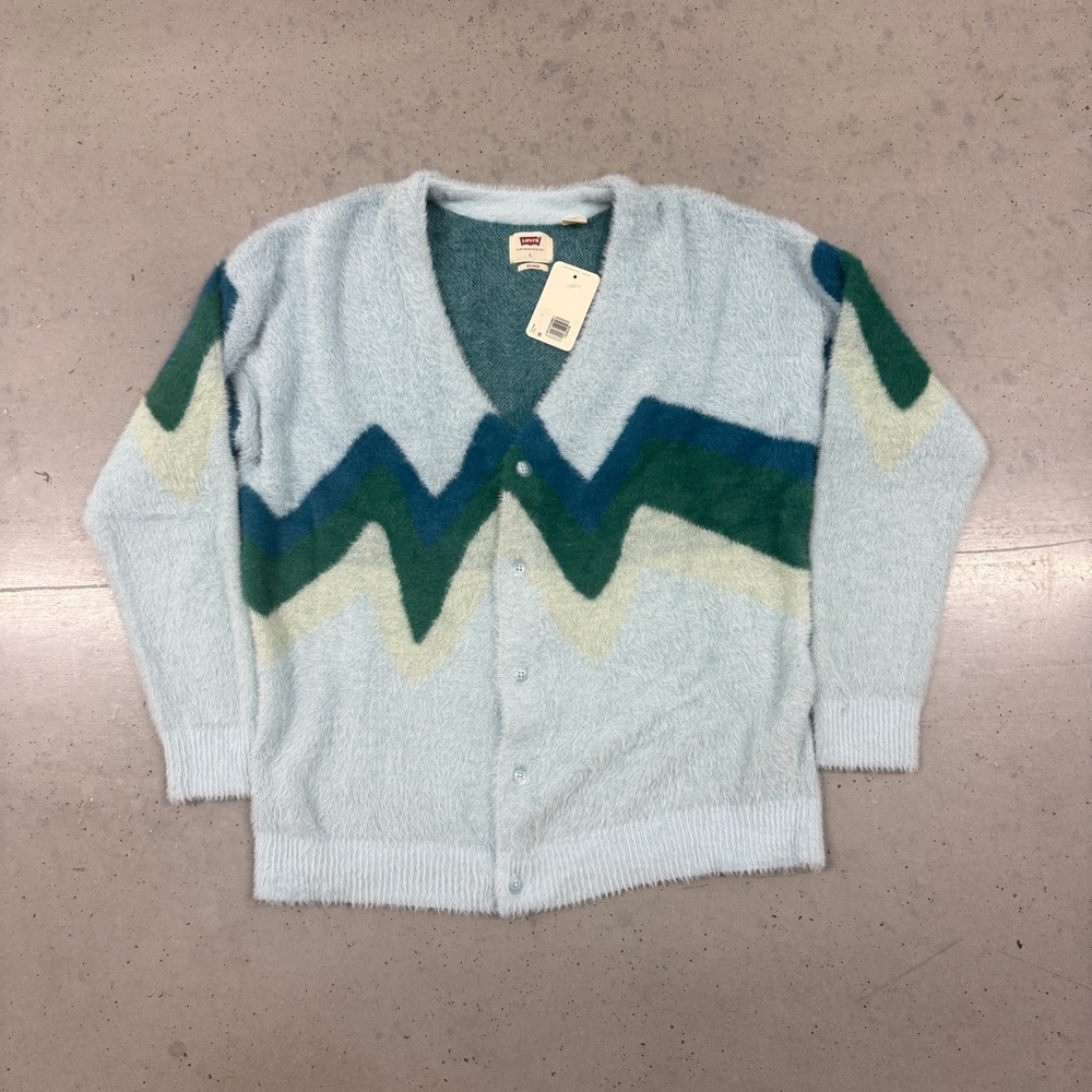Levi's Blue and Green Minimalist Mountain Soft Cardigan Sweater